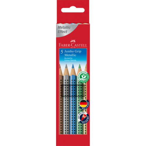 CREIOANE COLORATE 5 CULORI METALIZATE JUMBO GRIP FABER-CASTELL