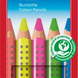 CREIOANE COLORATE 5 CULORI NEON JUMBO GRIP FABER-CASTELL
