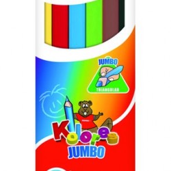 CREIOANE COLORATE 6 CULORI + ASCUTITOARE TRIUNGHIULARE JUMBO KOR
