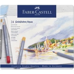 CREIOANE COLORATE AQUARELLE 24 CULORI GOLDFABER CUT. METAL FABER