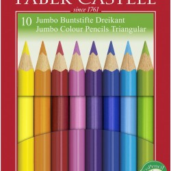 CREIOANE COLORATE JUMBO 10 CULORI + ASCUTITOARE FABER-CASTELL