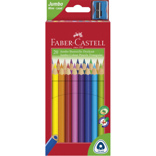 CREIOANE COLORATE JUMBO 20 CULORI + ASCUTITOARE FABER-CASTELL