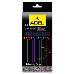 CREIOANE COLORATE LEMN NEGRU 12 CULORI ADEL