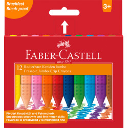 CREIOANE COLORATE PLASTIC 12 CULORI JUMBO GRIP FABER-CASTELL