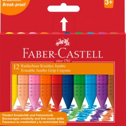 CREIOANE COLORATE PLASTIC 12 CULORI JUMBO GRIP FABER-CASTELL