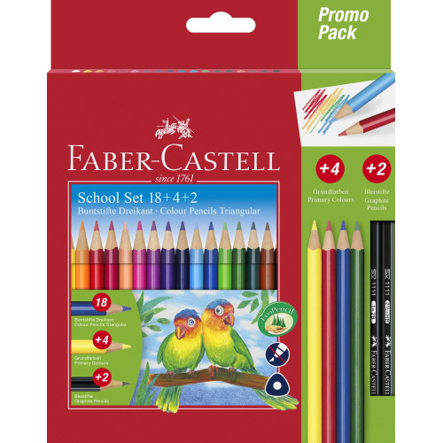 CREIOANE COLORATE TRIUNGHIULARE 18+4+2 PROMO FABER-CASTELL