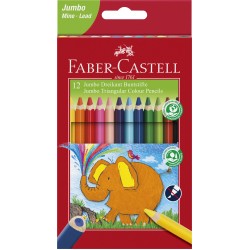 CREIOANE COLORATE TRIUNGHIULARE JUMBO 12 CULORI FABER-CASTELL