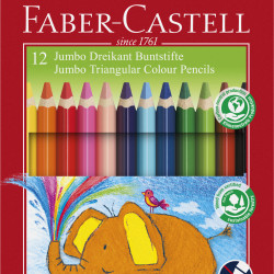 CREIOANE COLORATE TRIUNGHIULARE JUMBO 12 CULORI FABER-CASTELL