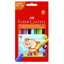 CREIOANE COLORATE TRIUNGHIULARE JUMBO 24 CULORI FABER-CASTELL