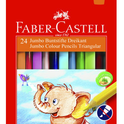 CREIOANE COLORATE TRIUNGHIULARE JUMBO 24 CULORI FABER-CASTELL