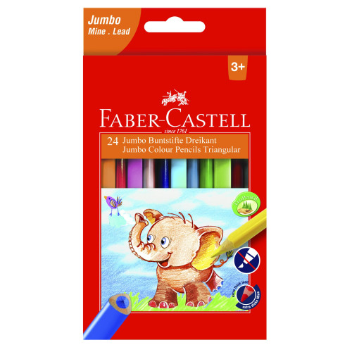CREIOANE COLORATE TRIUNGHIULARE JUMBO 24 CULORI FABER-CASTELL