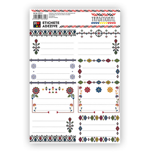 ETICHETE SCOLARE 40/SET ETHNO PIGNA