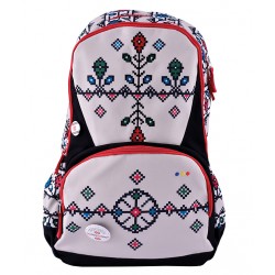 RUCSAC ETHNO CANVAS GRI-NEGRU COMPARTIMENT LAPTOP PIGNA