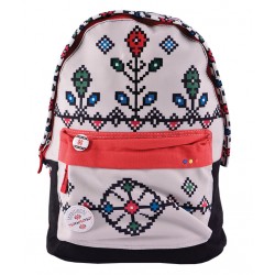RUCSAC ETHNO CANVAS GRI-ROSU PIGNA
