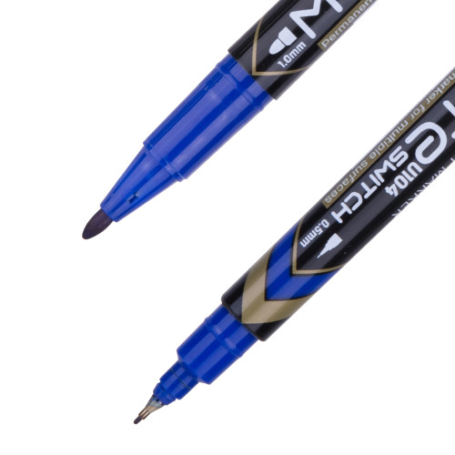 MARKER CD 2 CAPETE 0.5/1MM ALBASTRU DELI
