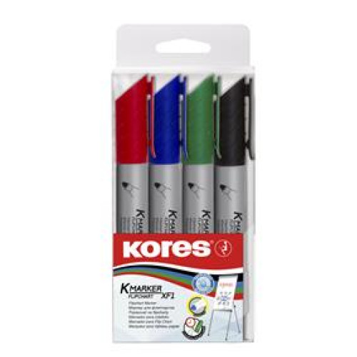 MARKER FLIPCHART 4/SET 3MM KORES
