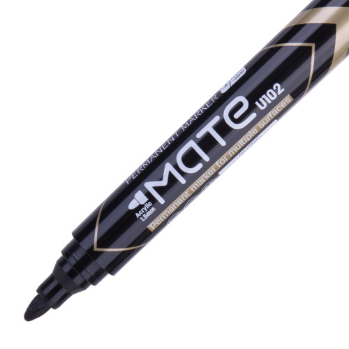 MARKER PERMANENT NEGRU VARF ROTUND 1.5MM MATE DELI