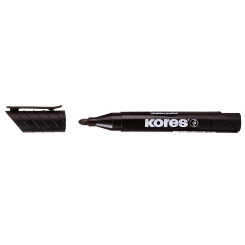 MARKER PERMANENT NEGRU VARF ROTUND 3MM KORES