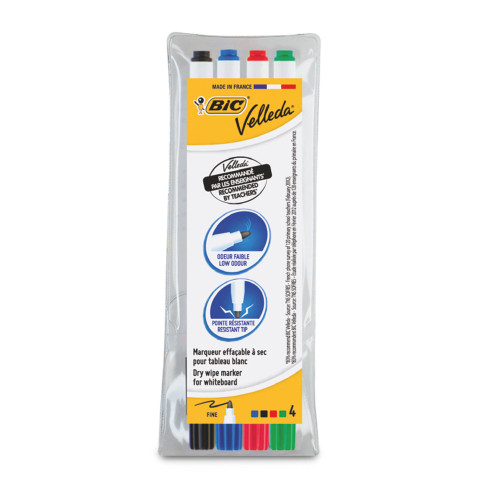 MARKER WHITEBOARD 4/SET VELLEDA VARF SUBTIRE 1721 BIC