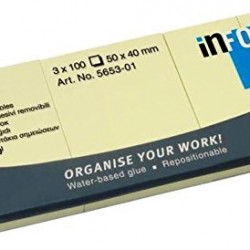 NOTES ADEZIV 40*50MM GALBEN PAL 3/SET 100 FILE GLOBAL NOTES