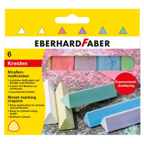 CRETA 6 CULORI TRIUNGHIULARE DESEN ASFALT EBERHARD FABER