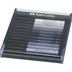 CUTIE 12 CULORI PITT ARTIST PEN NUANTE DE GRI FABER-CASTELL
