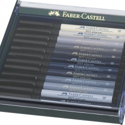 CUTIE 12 CULORI PITT ARTIST PEN NUANTE DE GRI FABER-CASTELL