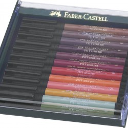 CUTIE 12 CULORI PITT ARTIST PEN NUANTE EARTH FABER-CASTELL