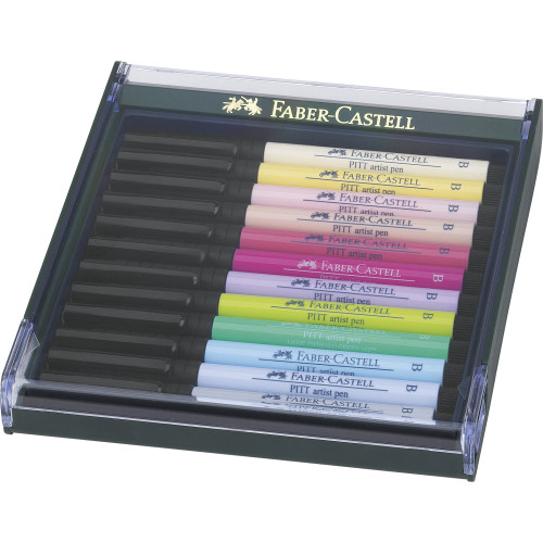 CUTIE 12 CULORI PITT ARTIST PEN NUANTE PASTEL FABER-CASTELL
