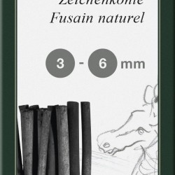 CUTIE 20 BUC CARBUNE NATURAL PITT MONOCHROME 3-6MM FABER-CASTELL