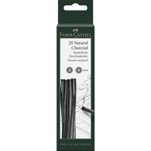 CUTIE 20 BUC CARBUNE NATURAL PITT MONOCHROME 3-6MM FABER-CASTELL