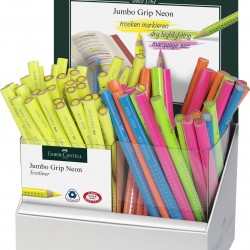 DISPLAY 72 BUC CREIOANE COLORATE NEON JUMBO GRIP FABER-CASTELL