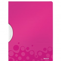 DOSAR PLASTIC CU CLIP ROZ METALIZAT COLORCLIP WOW LEITZ