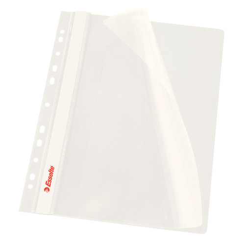 DOSAR PLASTIC CU SINA SI MULTIPERFORATII ALB 10/SET ESSELTE
