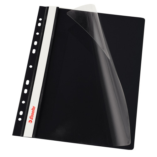 DOSAR PLASTIC CU SINA SI MULTIPERFORATII NEGRU ESSELTE