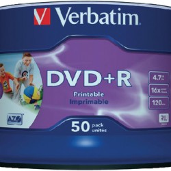 DVD+R PRINTABIL 50/SET VERBATIM 4.7GB 16X 43512
