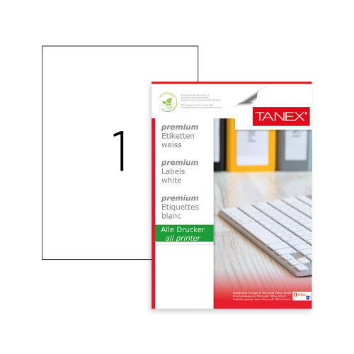 ETICHETE 1/A4 210*297MM COLTURI DREPTE 100/TOP TANEX