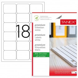 ETICHETE 18/A4 63.5*46.6MM COLTURI ROTUNDE 100/TOP TANEX