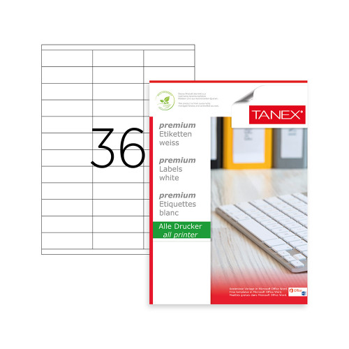 ETICHETE 36/A4 70*23MM COLTURI DREPTE 100/TOP TANEX