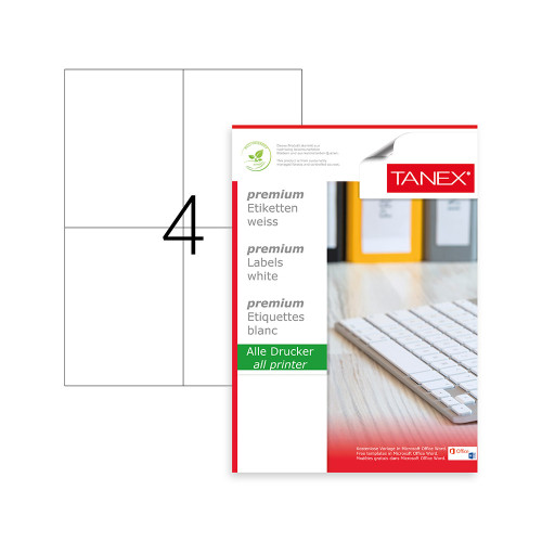 ETICHETE 4/A4 105*148.5MM COLTURI DREPTE 100/TOP TANEX