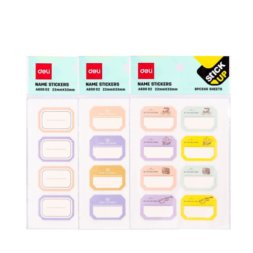 ETICHETE SCOLARE AUTOADEZIVE 6*8 BUC/PAG DELI