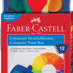 ACUARELE 12 CULORI CONNECTOR ALBASTRE FABER-CASTELL