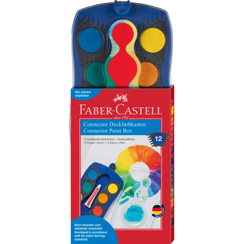 ACUARELE 12 CULORI CONNECTOR ALBASTRE FABER-CASTELL