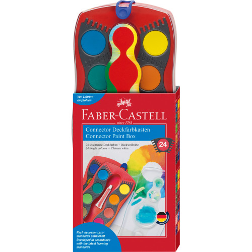 ACUARELE 24 CULORI ROSII CONNECTOR FABER-CASTELL