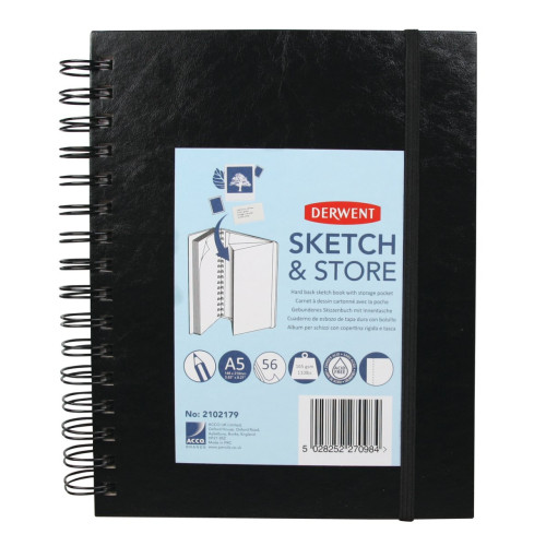 CAIET SPIRA PT SCHITE SI DESEN A5 56F 165G CU MAPA PROFESSIONAL DERWENT