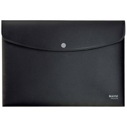 MAPA PLASTIC CU BUTON A4 NEAGRA PP RECICLAT LEITZ