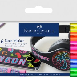 SET 6 BUC MARKER CREATIV NEON FABER-CASTELL
