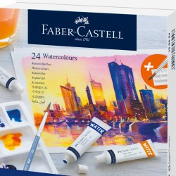 TEMPERA ACUARELE 24 CULORI 9ML + PALETA FABER-CASTELL