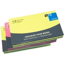 NOTES ADEZIV 75*125MM 80 FILE NEON ASORTAT INFO NOTES