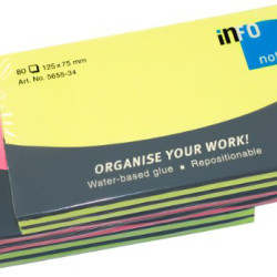 NOTES ADEZIV 75*125MM 80 FILE NEON ASORTAT INFO NOTES